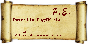 Petrilla Eugénia névjegykártya